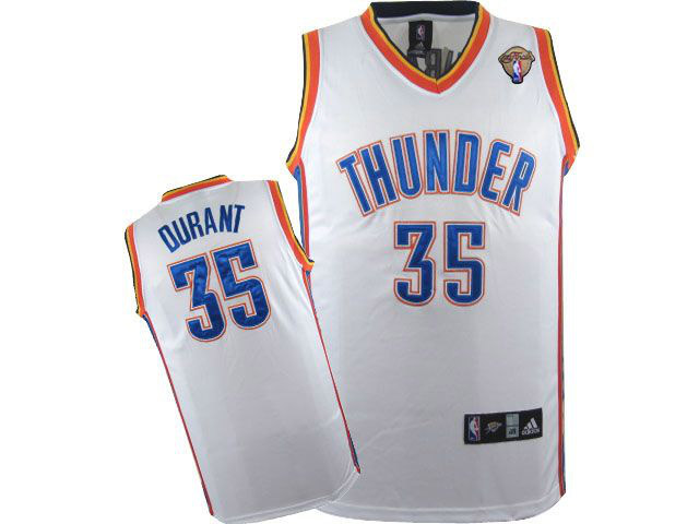 NBA Oklahoma City Thunder Kevin Durant 35 Swingman Home Adidas Jersey White